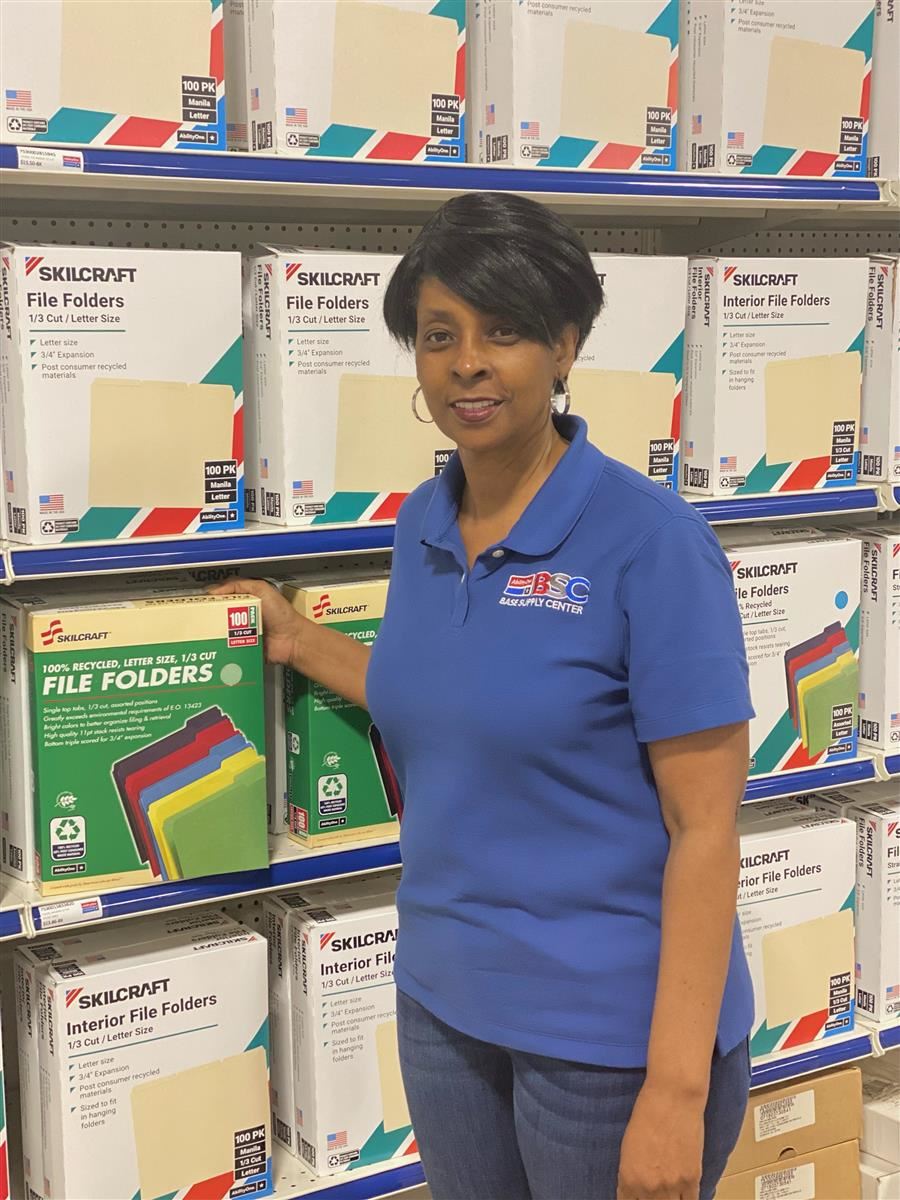  Charissa Archield, Manager, Base Supply Center, Anniston Army Depot at the newly opened store.